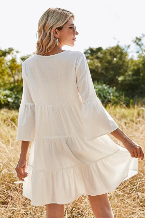 Robe Champêtre Blanche Vintage