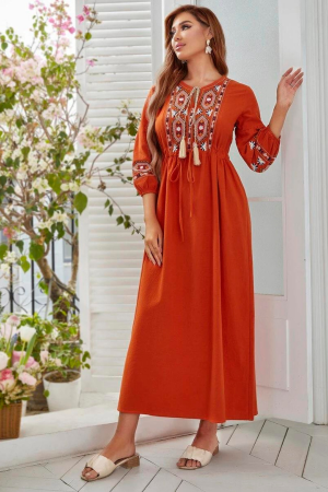 Robe Cocktail Mariage Champêtre Mi Longue Rouge