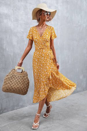 Robe Jaune Champêtre Pour Mariage